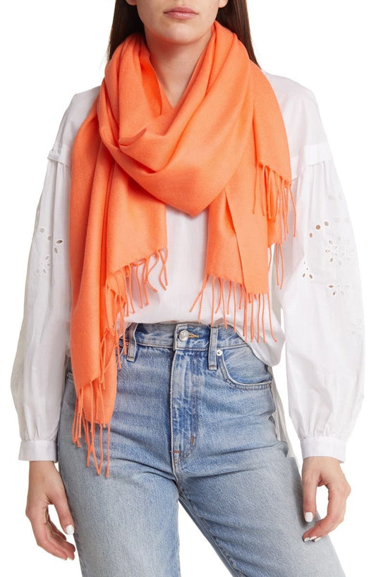 Ljus orange - Imiterad kashmirsjal –  produktbild – Hiprock