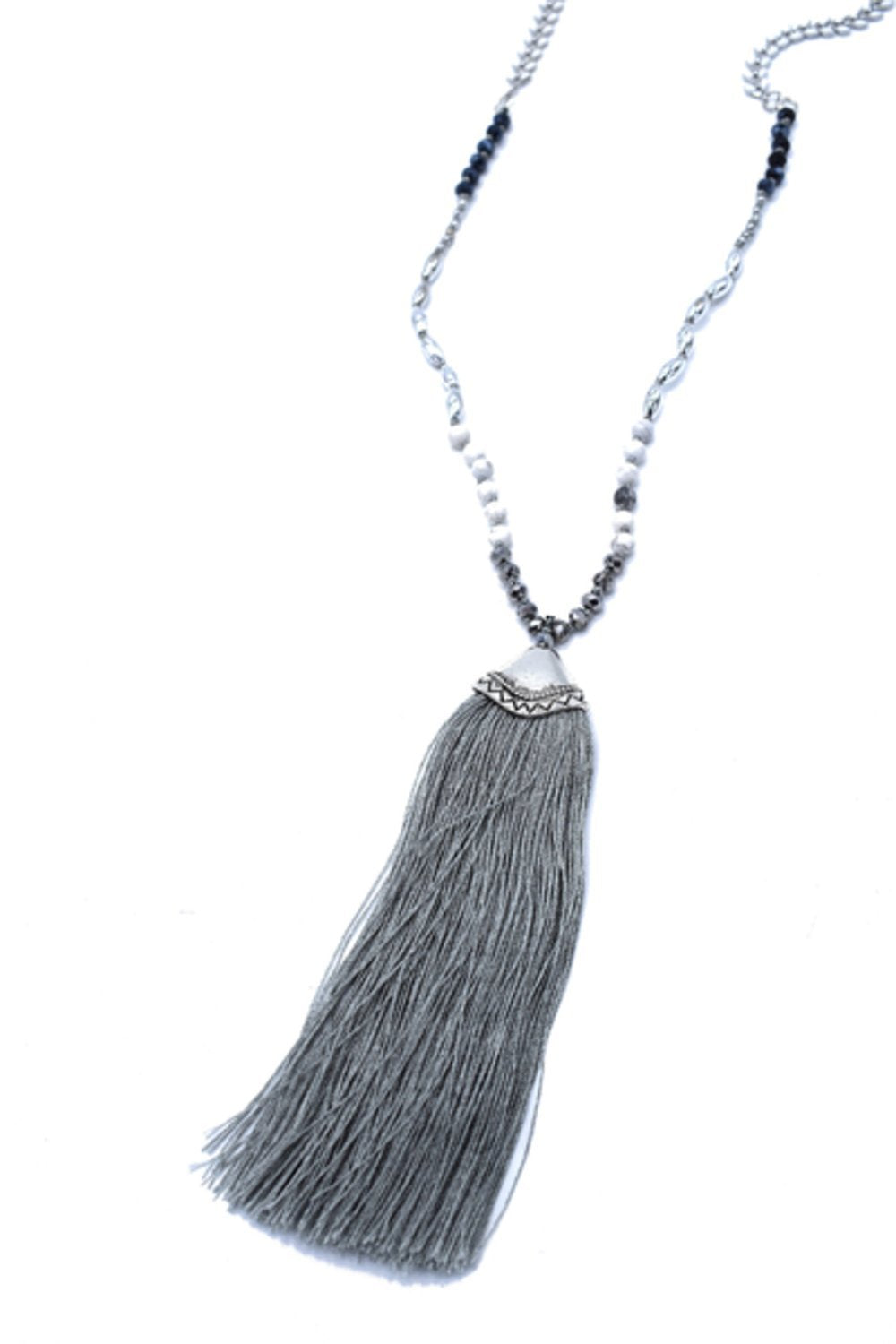 Lång Pärlhalsband med franshänge Bohemian