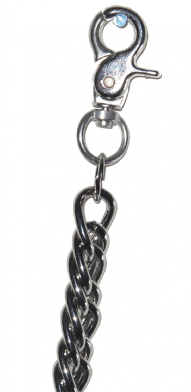 Pitkä hopeanvärinen housuketju