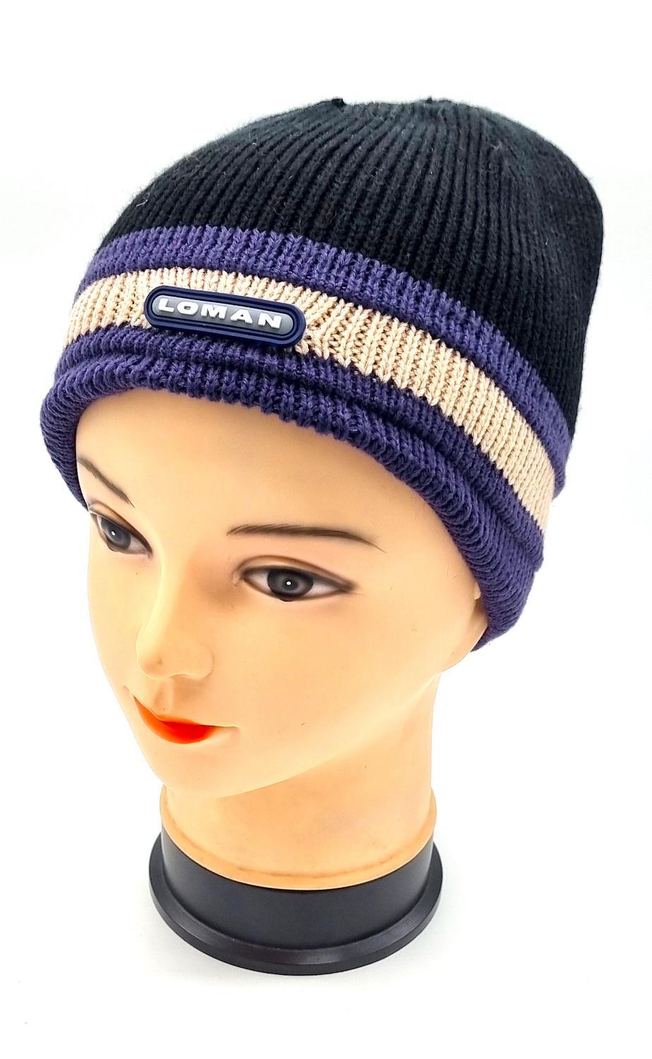 Loman black and blue beanie