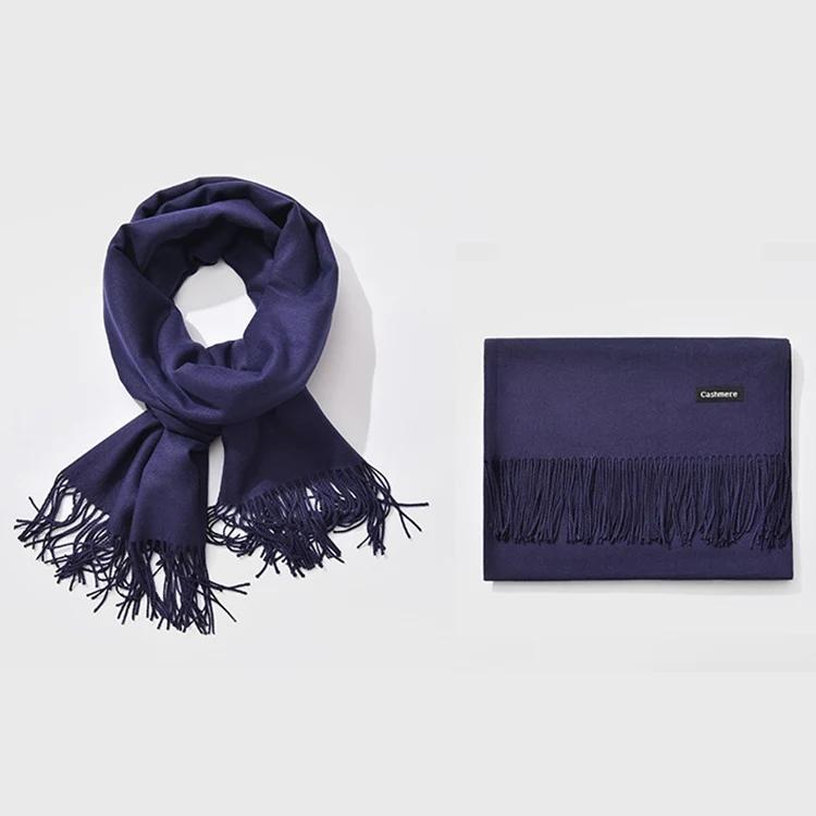 Marinblå sjal scarf - Navy –  produktbild – Hiprock