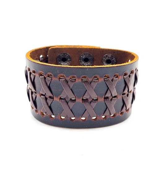 Mörkbrun läderarmband