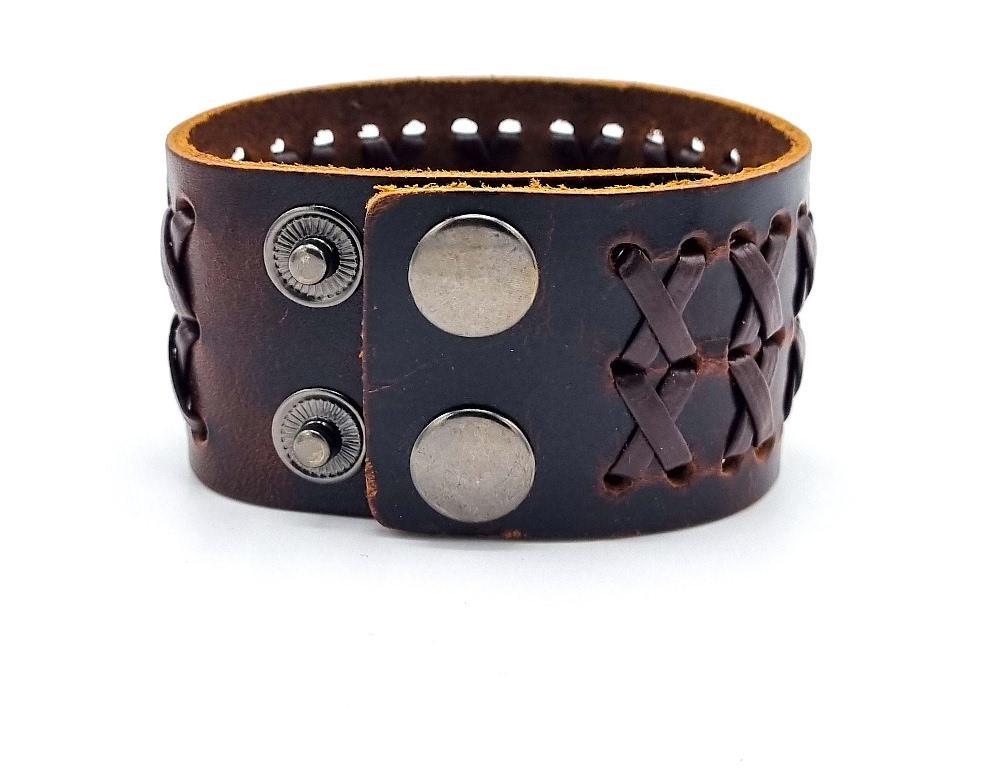 Dark brown leather bracelet 