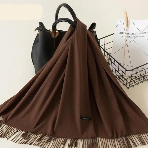 Mörkbrun sjal - Imiterad kashmirsjal –  produktbild – Hiprock