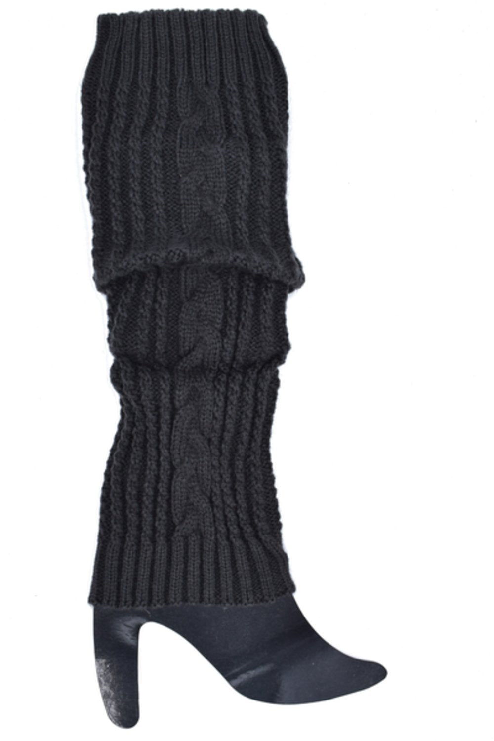 Mörkgråa benvärmare med mönster –  produktbild – Hiprock