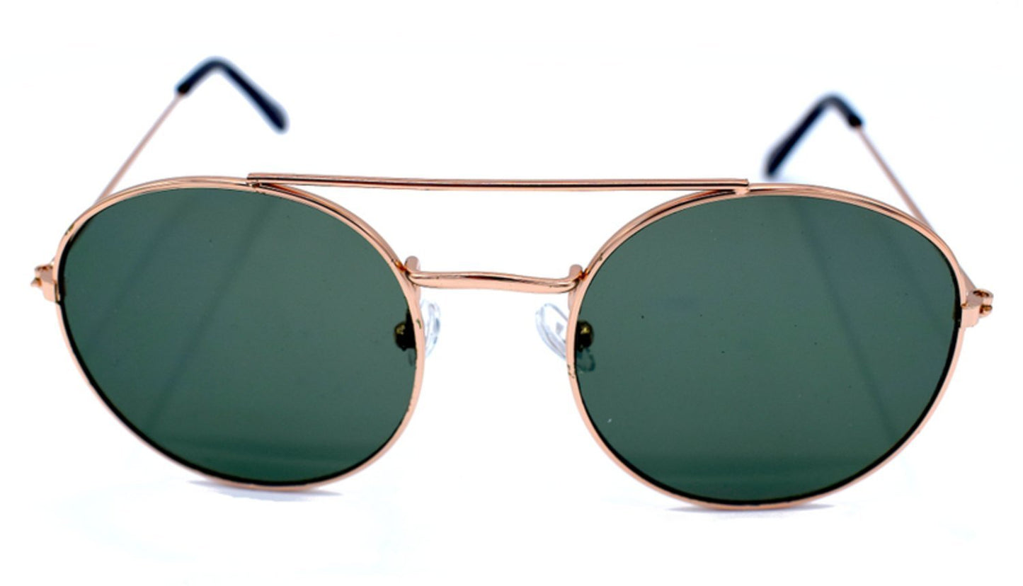 Dark green sunglasses with frame - Gold colored