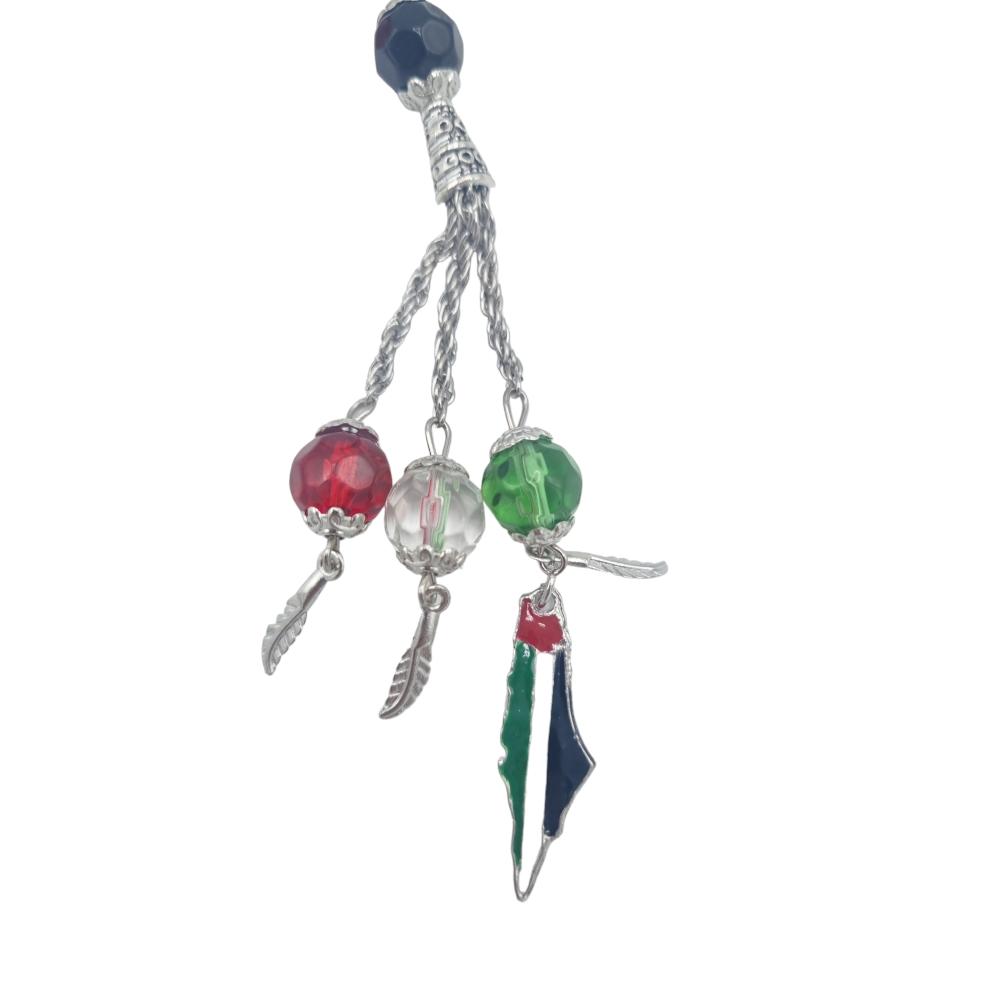 Muslimska bönepärlor Tasbih Zikr Beads Palestina flagga –  produktbild – Hiprock