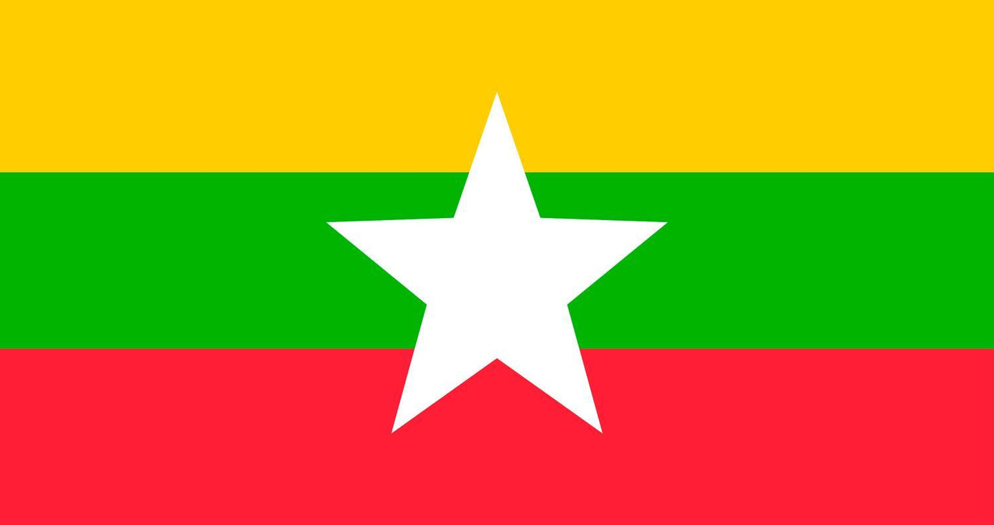 Myanmar flagga –  produktbild – Hiprock