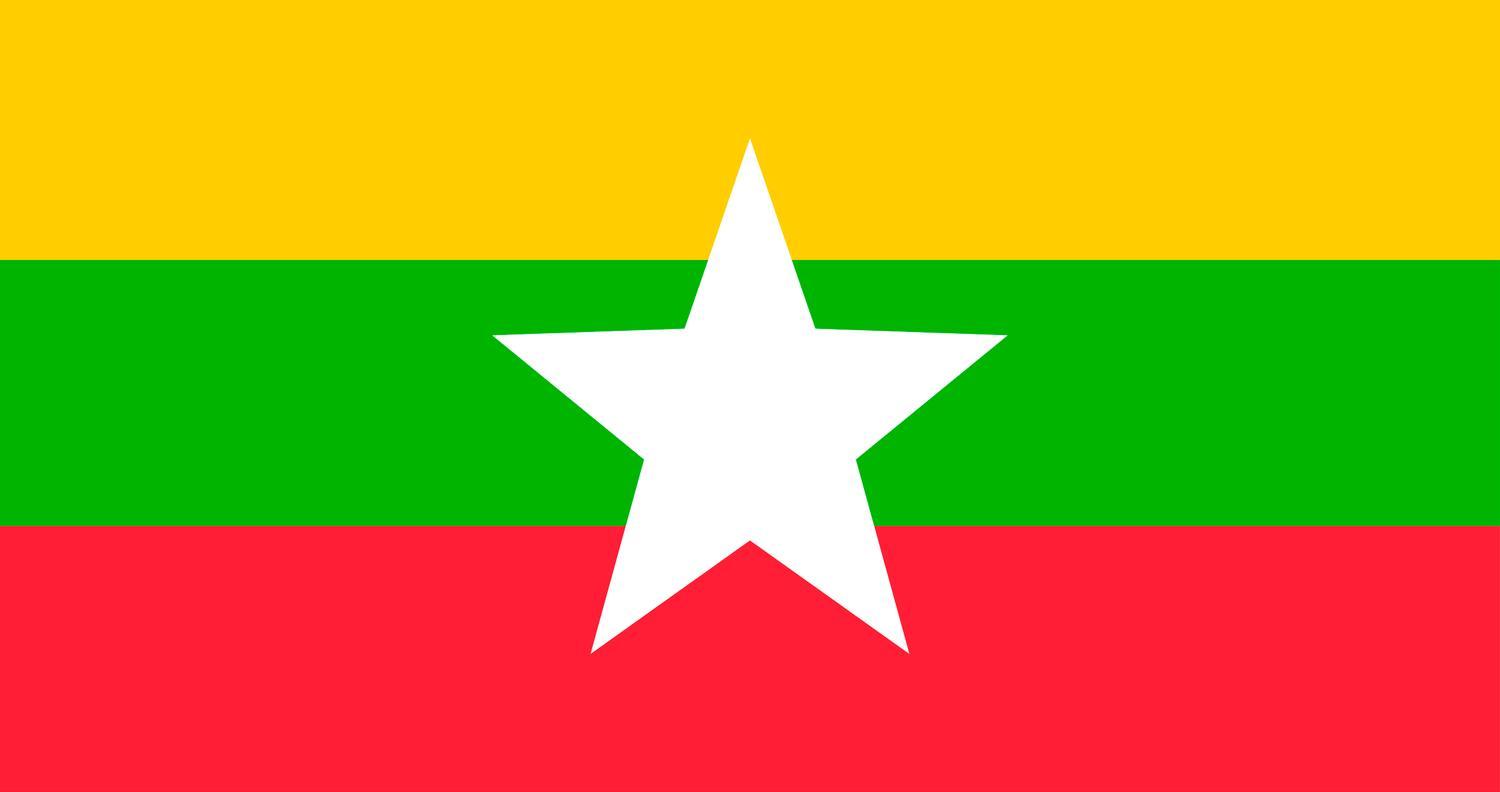 Myanmar flagga –  produktbild – Hiprock