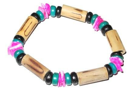 PEARL BRACELET - BLUE-PINK