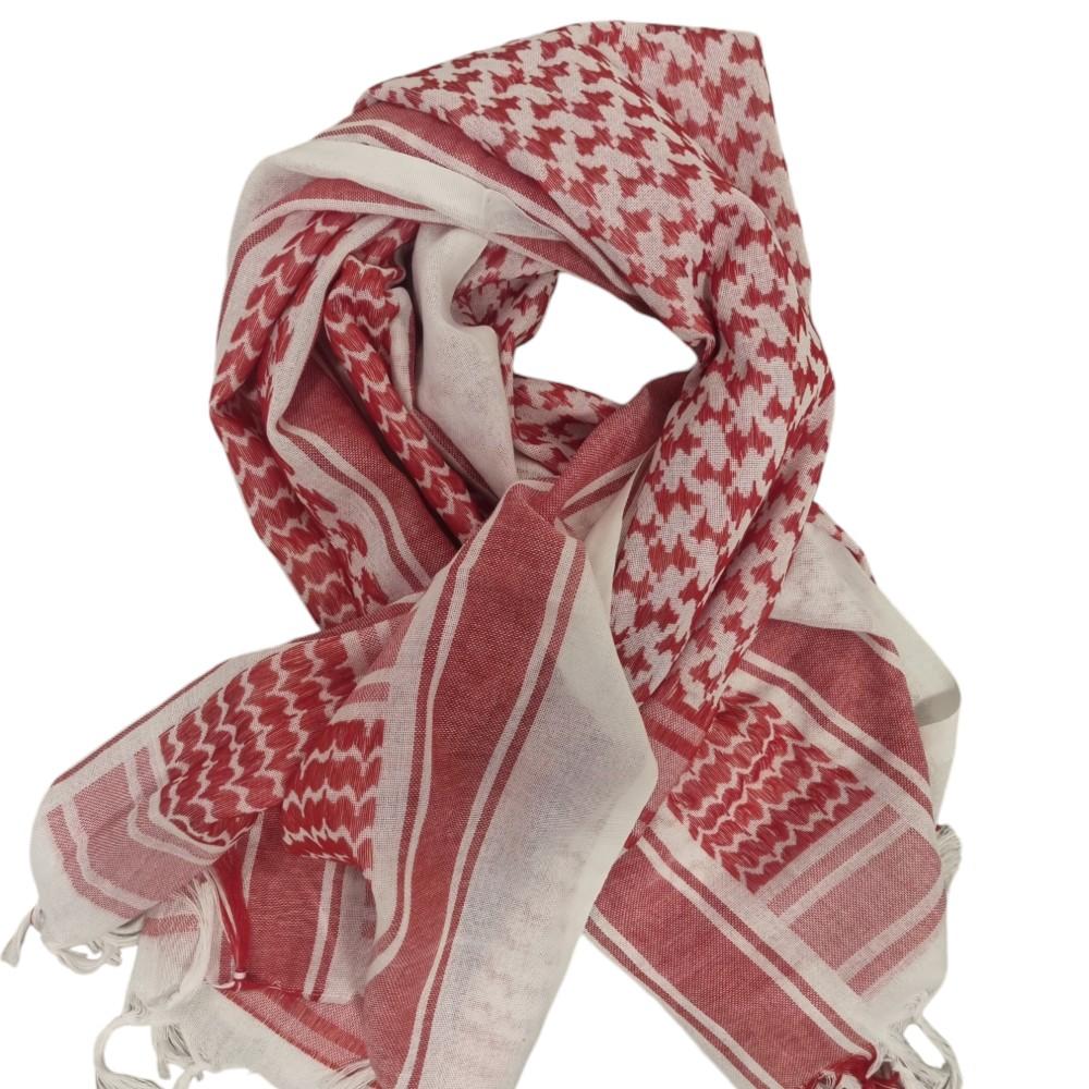 Palestinasjal Keffiyeh - Röd och vit - scarf –  produktbild – Hiprock