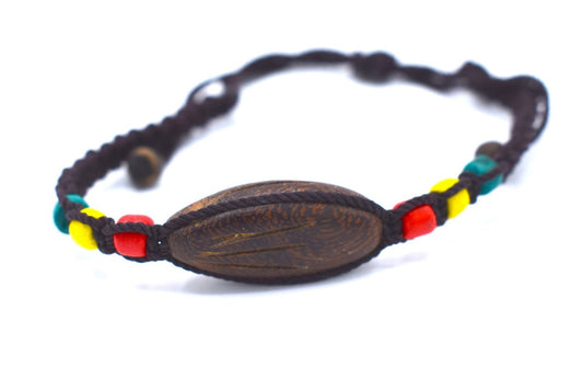 Pearl bracelet Rasta wood