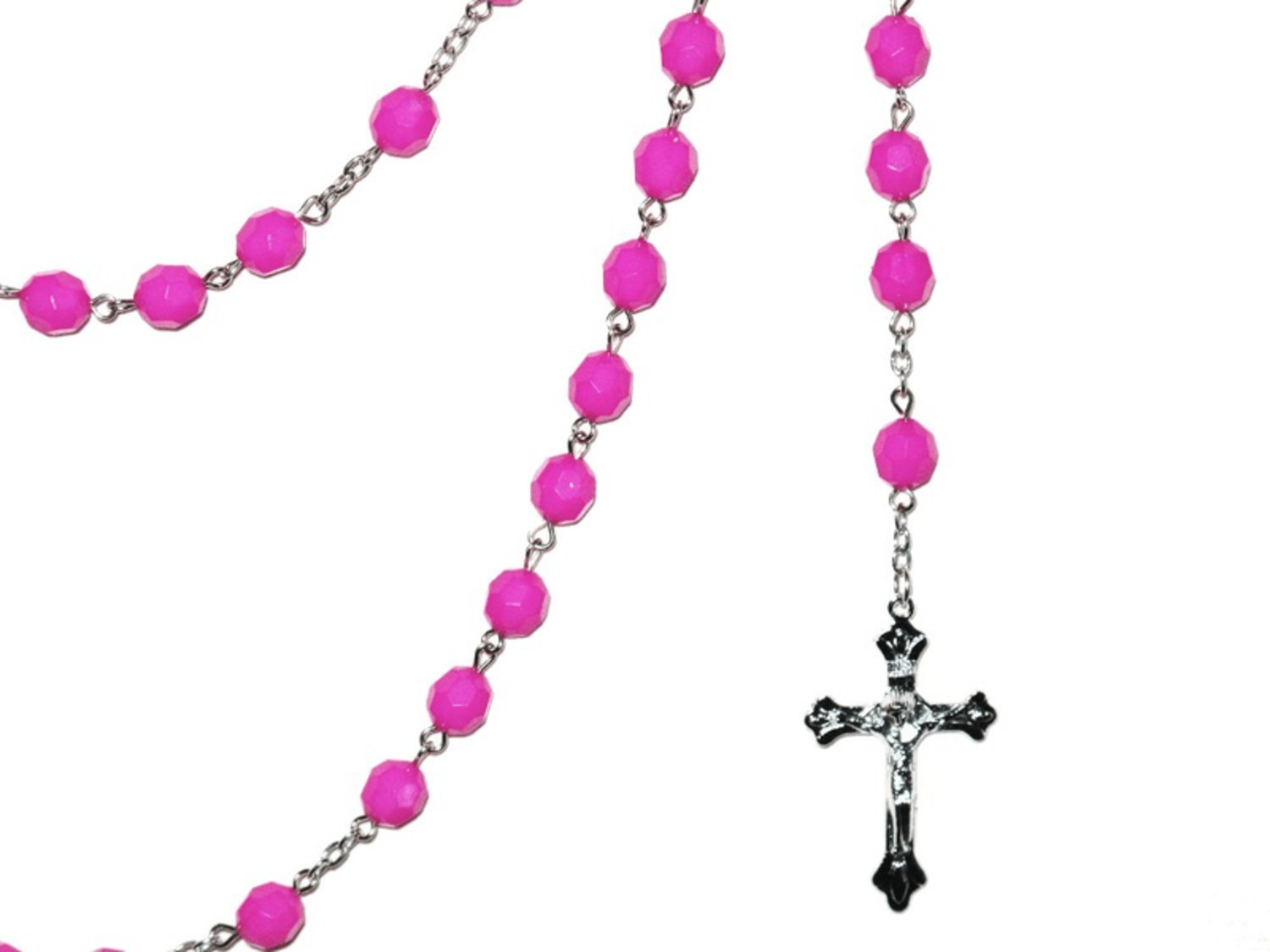 Radband / Kors halsband Rosa Pärlor –  produktbild – Hiprock