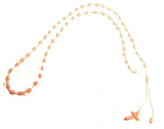 Radband / Kors halsband rosa tyg