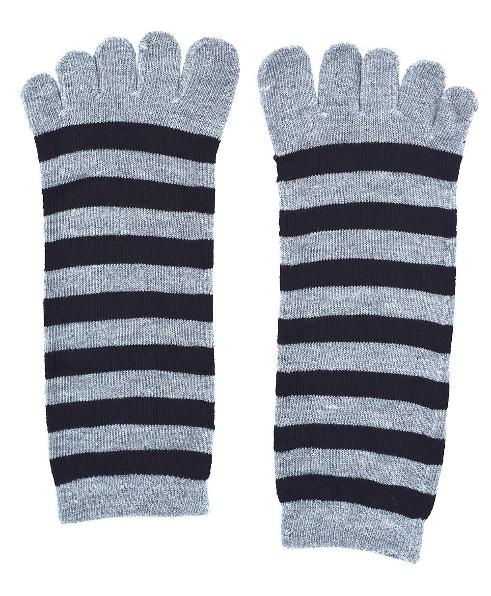 Striped toe socks grey/black