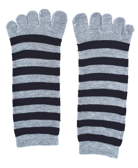 Striped toe socks grey/black