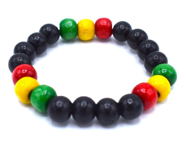 Rasta pärlarmband elastisk –  produktbild – Hiprock