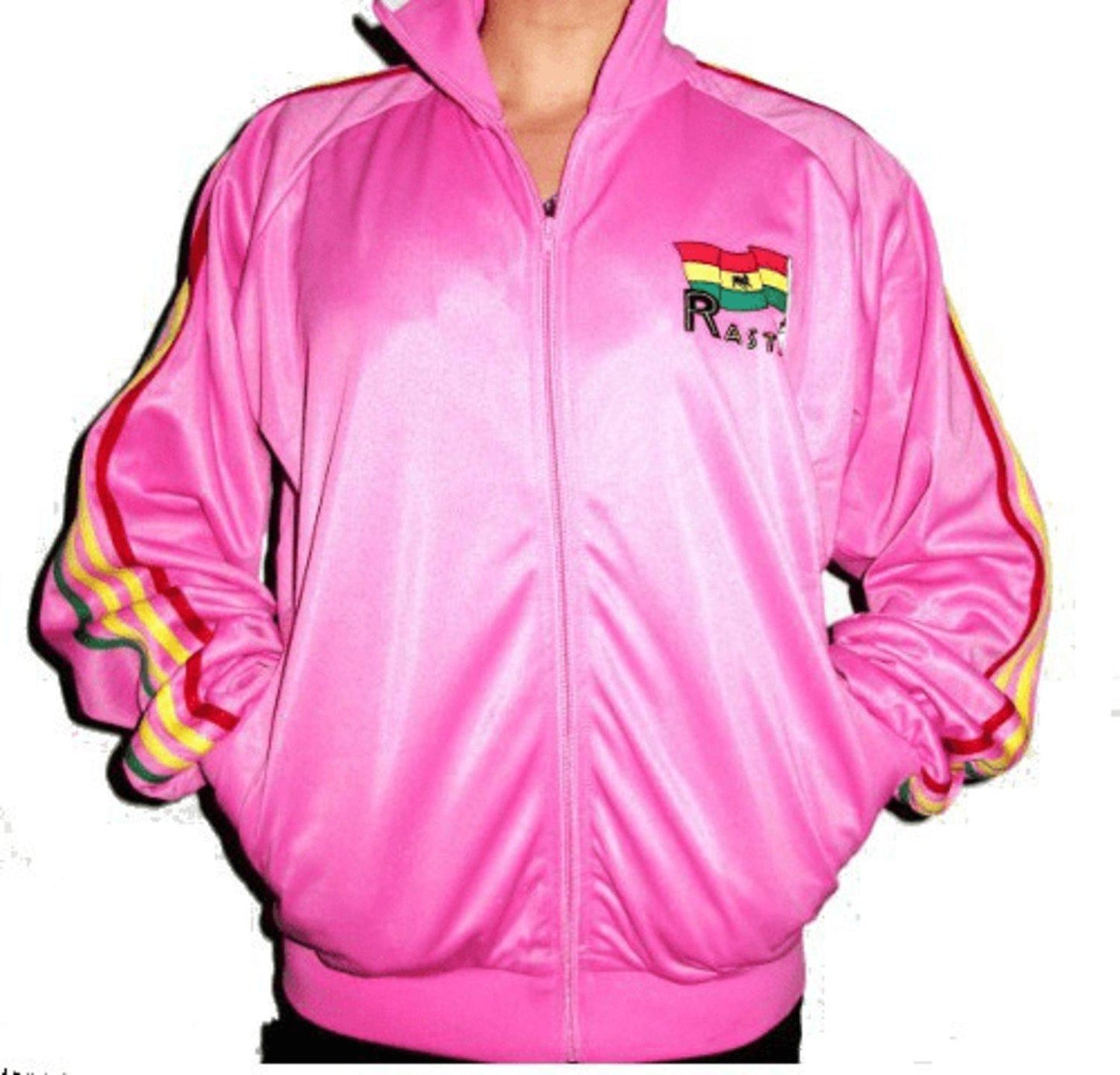 Rasta pusero Vetoketju - Pinkki Rasta printillä