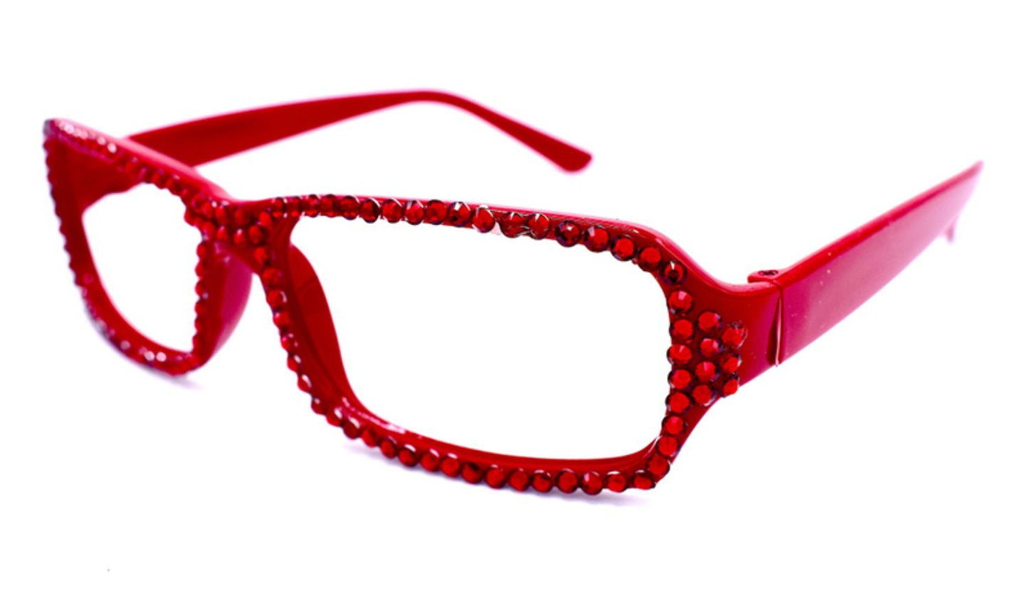 Röda glasögon med kristaller –  produktbild – Hiprock