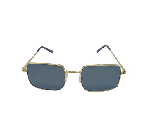 Rectangular Retro Sunglasses - Black/Gold