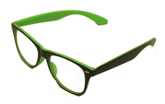 Retro CLEAR GLASSES - BLACK/GREEN