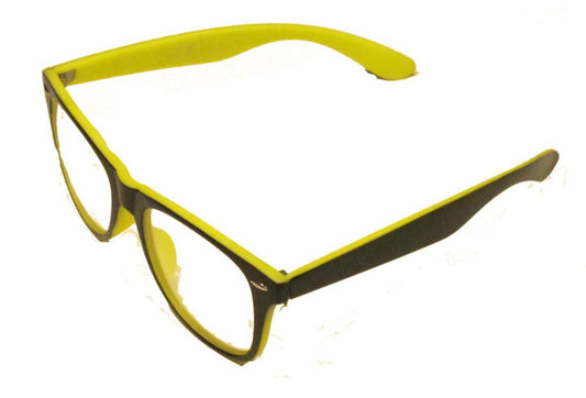 Retro CLEAR GLASSES - BLACK/YELLOW