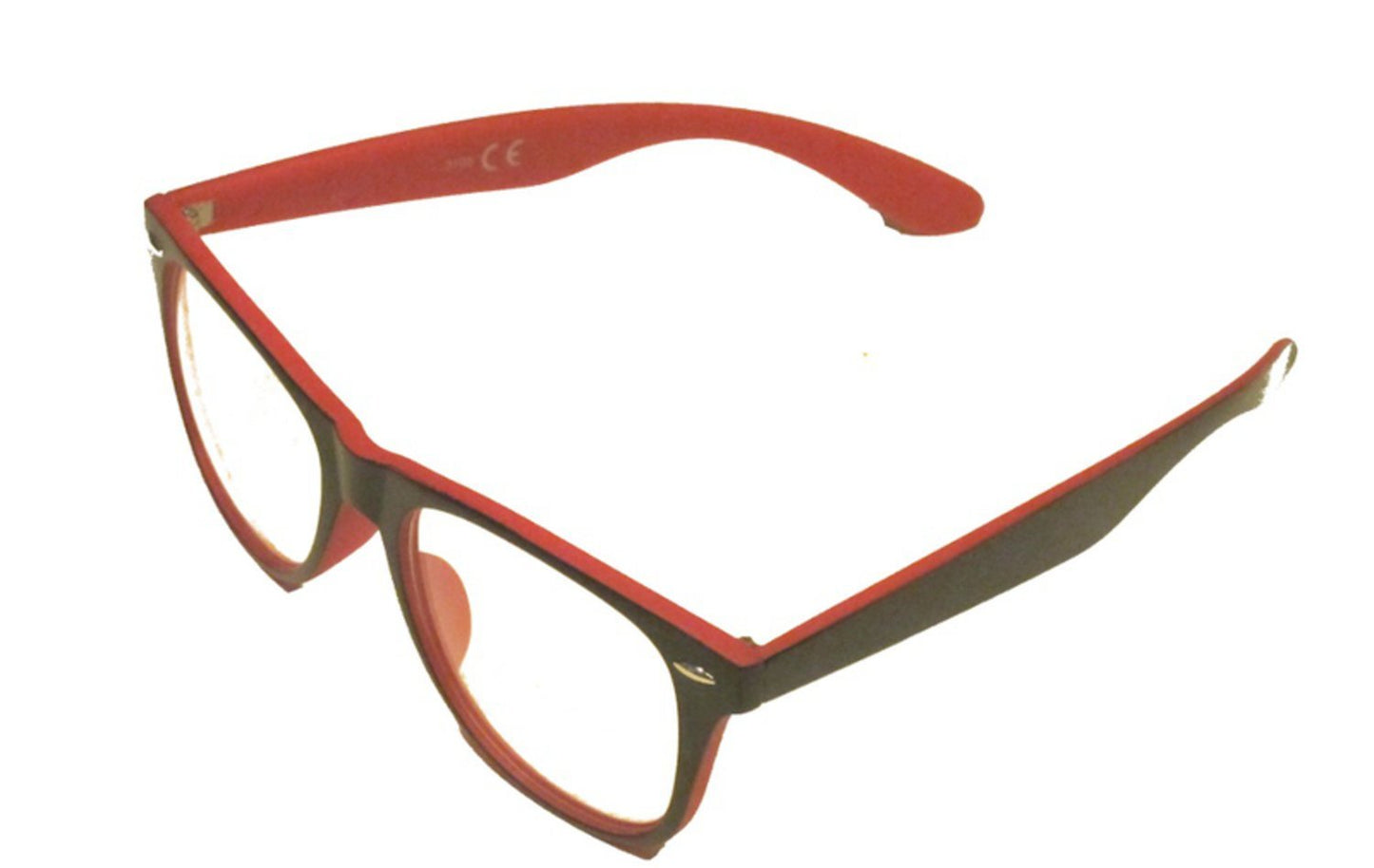 Retro CLEAR GLASSES - BLACK/RED