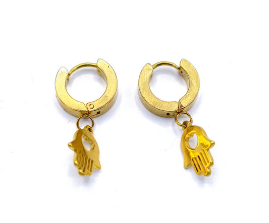 Ring örhängen Fatimas Hand Guldfärgad –  produktbild – Hiprock