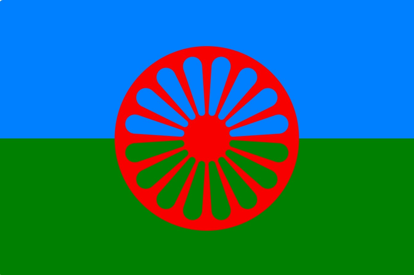 Romska flaggan - Romani –  produktbild – Hiprock