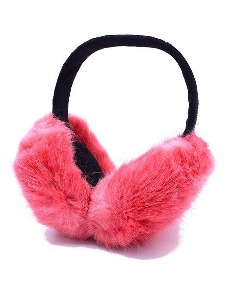 Rosa fluffiga öronmuffar - vikbar –  produktbild – Hiprock