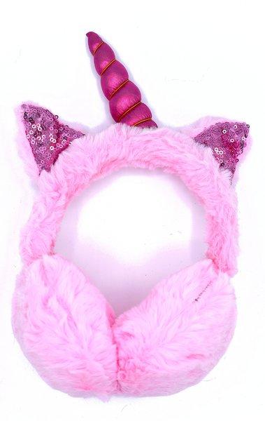 Rosa öronmuffar med öron och horn –  produktbild – Hiprock