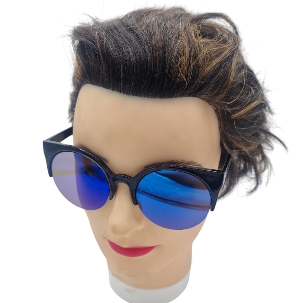 Round blue sunglasses
