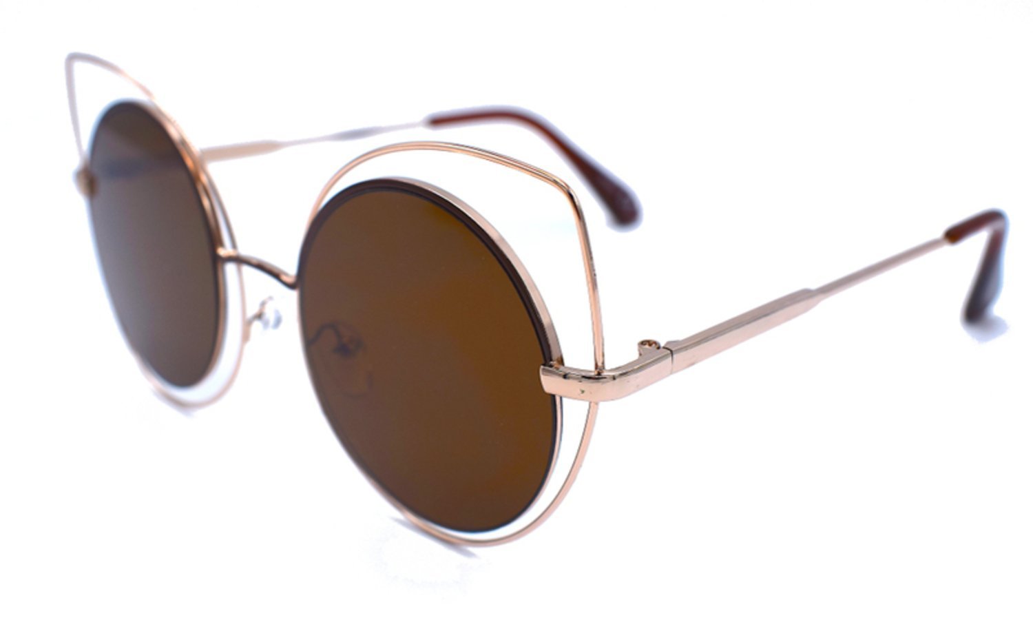 Runda bruna katt solglasögon –  produktbild – Hiprock