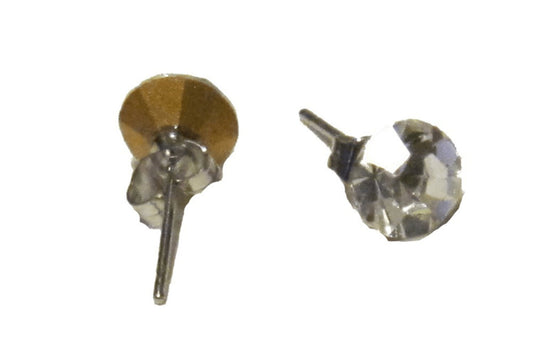 Runda örhängen med vit sten