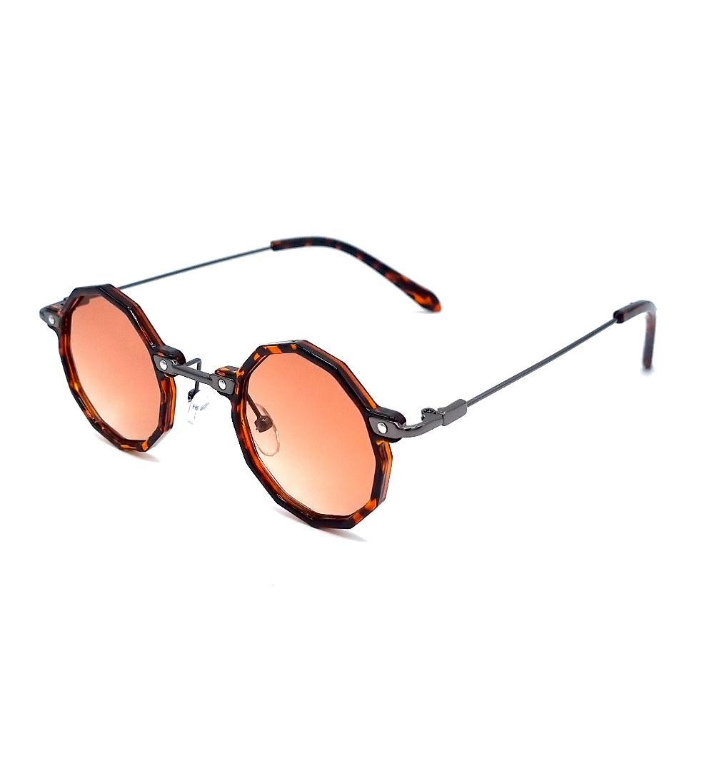 Round Sunglasses - Leopard Brown Frames with Brown Lenses