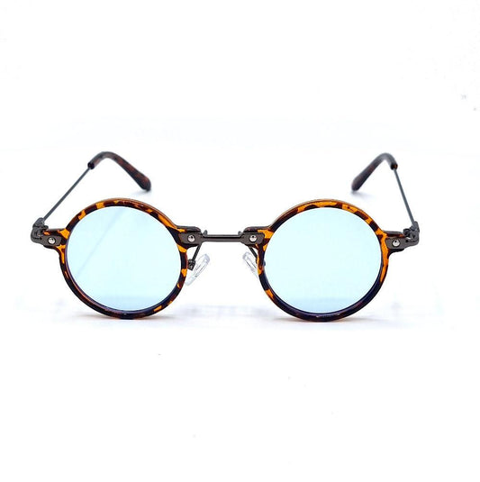 Round sunglasses Rage - Leopard frames with light blue lenses
