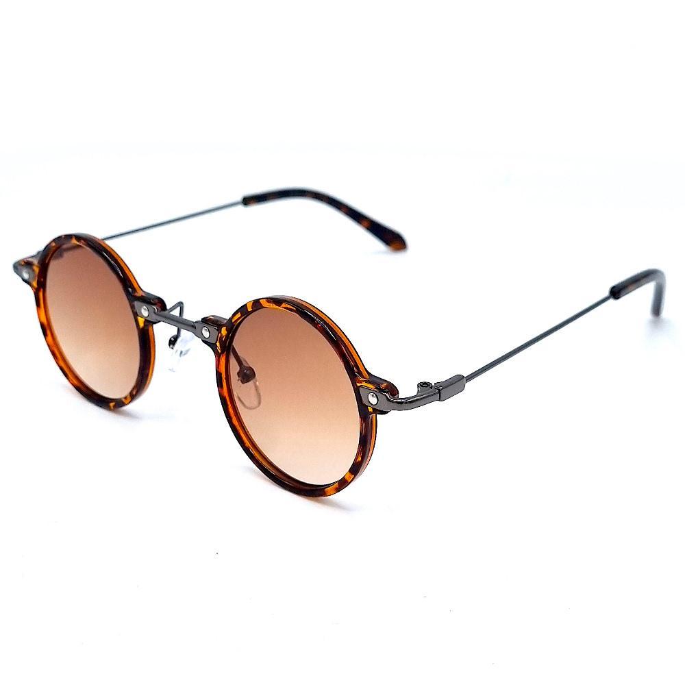 Round sunglasses Rage - Leopard frame with brown lenses