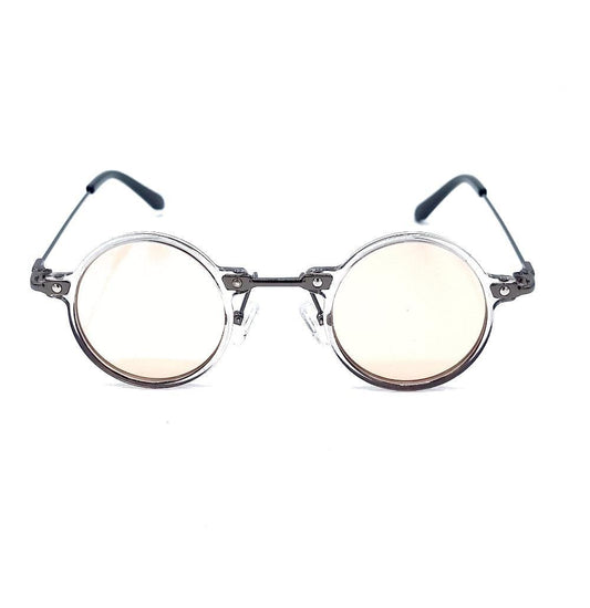Round sunglasses Rage - transparent frame with light brown lenses