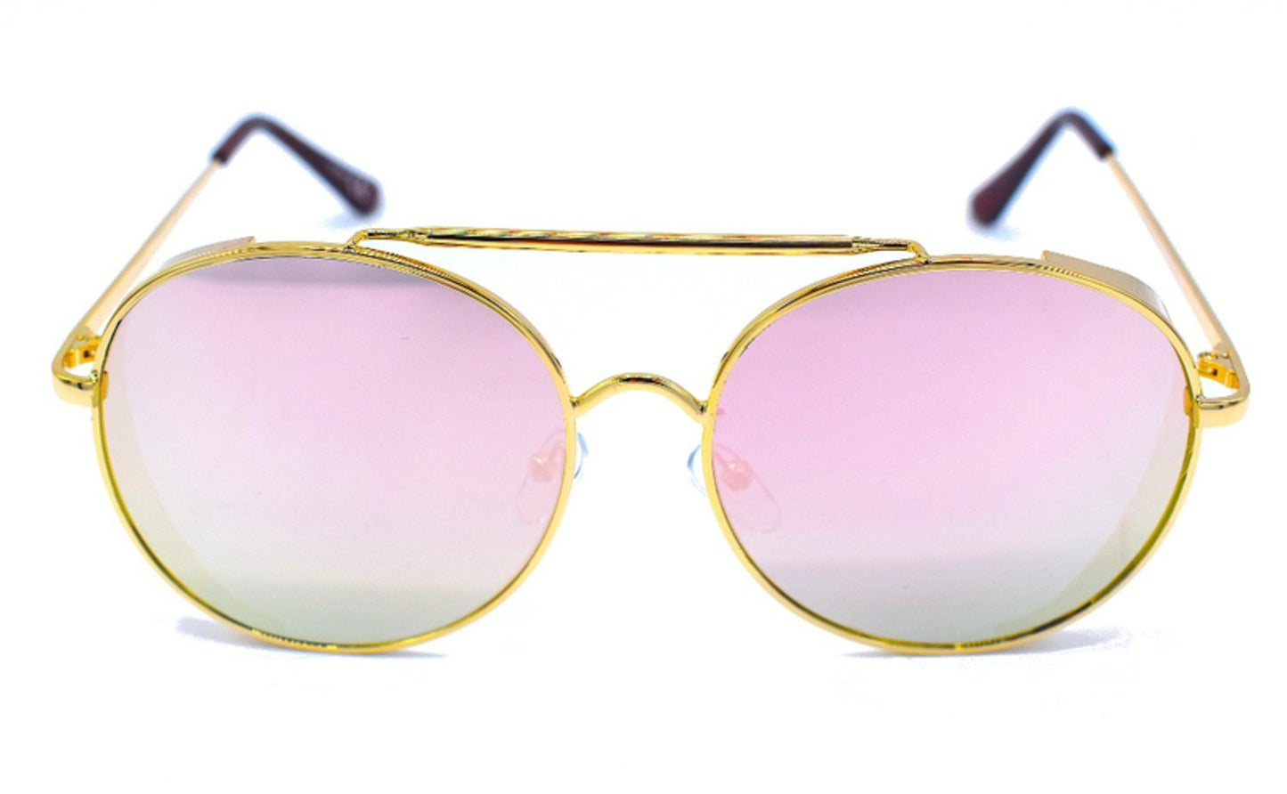 Round sunglasses with lens protection Pink/green