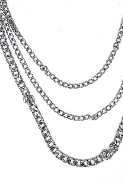 Silverfärgad Byxkedja tre kedjor –  produktbild – Hiprock