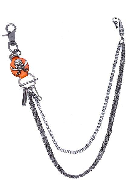 Silverfärgad byxkedja med dödskalle –  produktbild – Hiprock