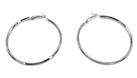 Silver colored hoop earrings