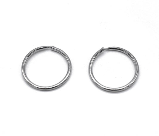 Silver colored hoop earrings