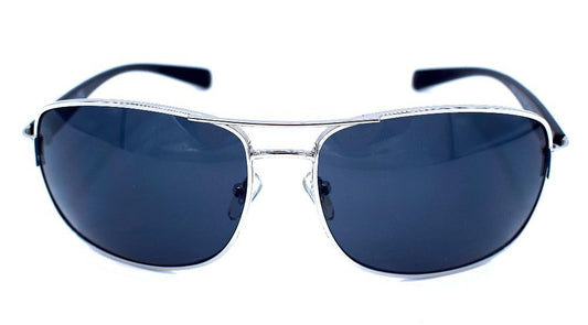 Silverfärgade solglasögon - Mörka linser –  produktbild – Hiprock