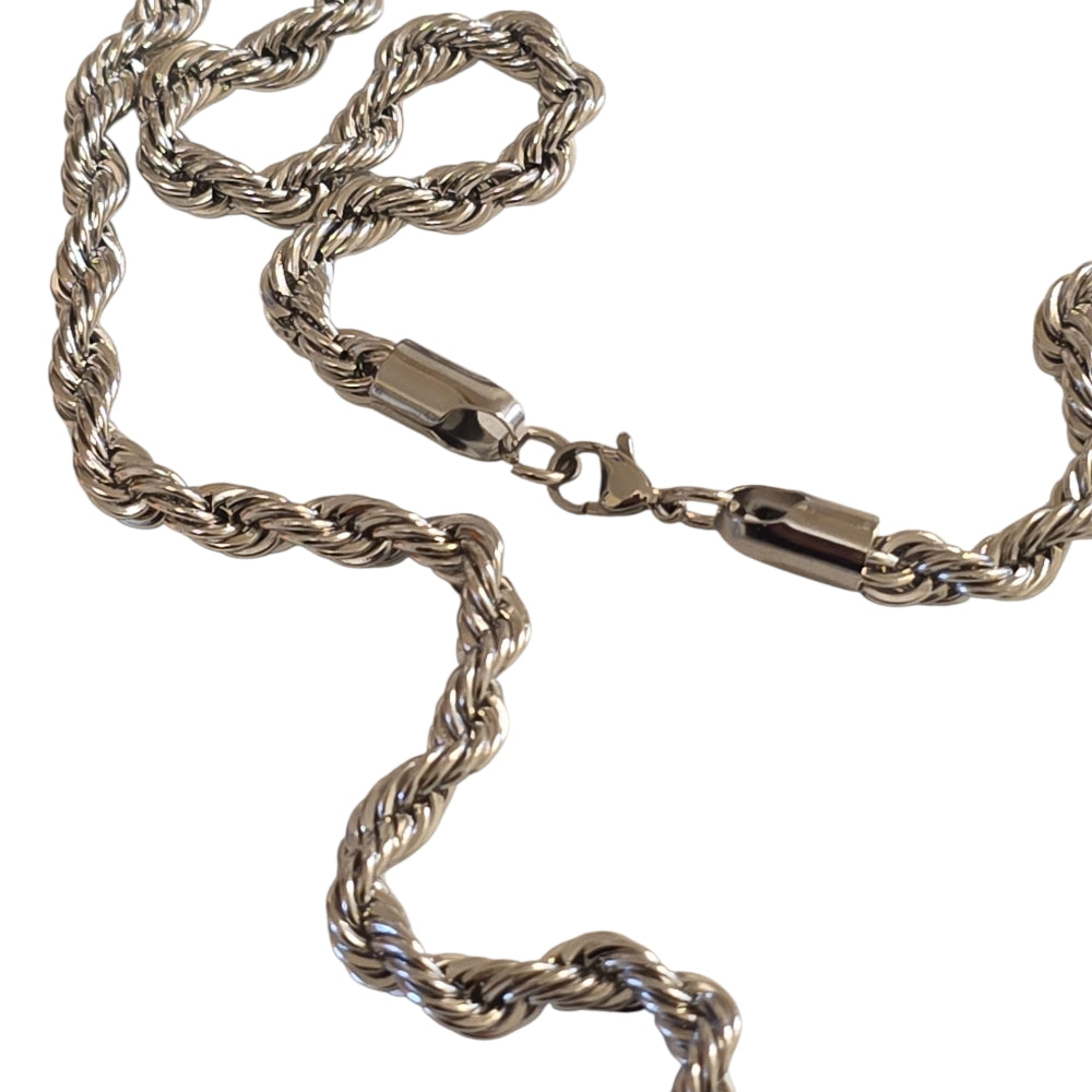 Silverfärgad kedja i rostfritt stål – 70 cm