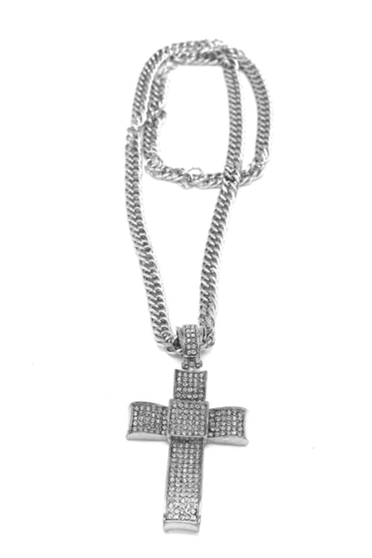 Silverfärgad korshalsband –  produktbild – Hiprock