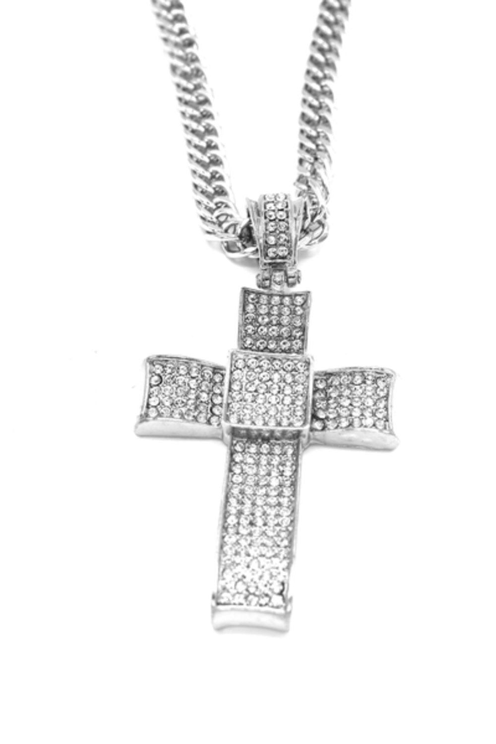 Silverfärgad korshalsband –  produktbild – Hiprock