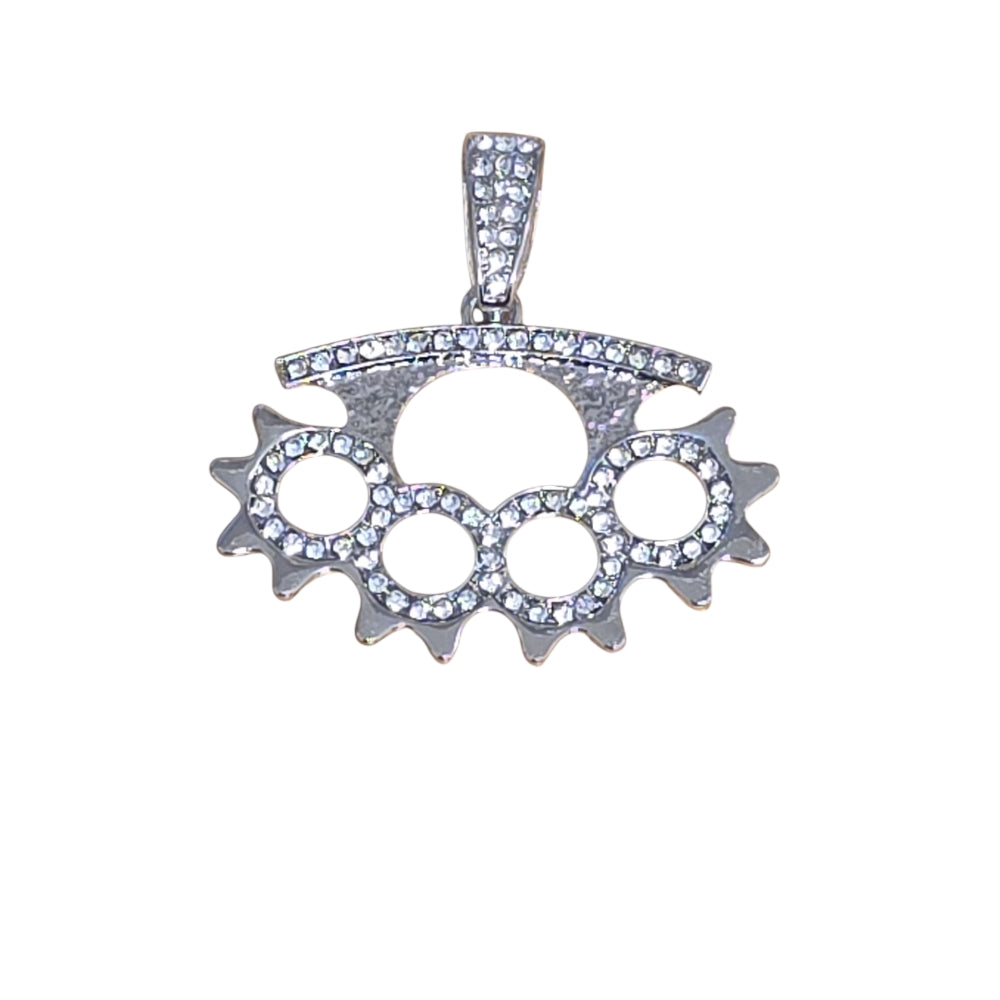 Silverfärgat Knogjärn Halsband med Strass