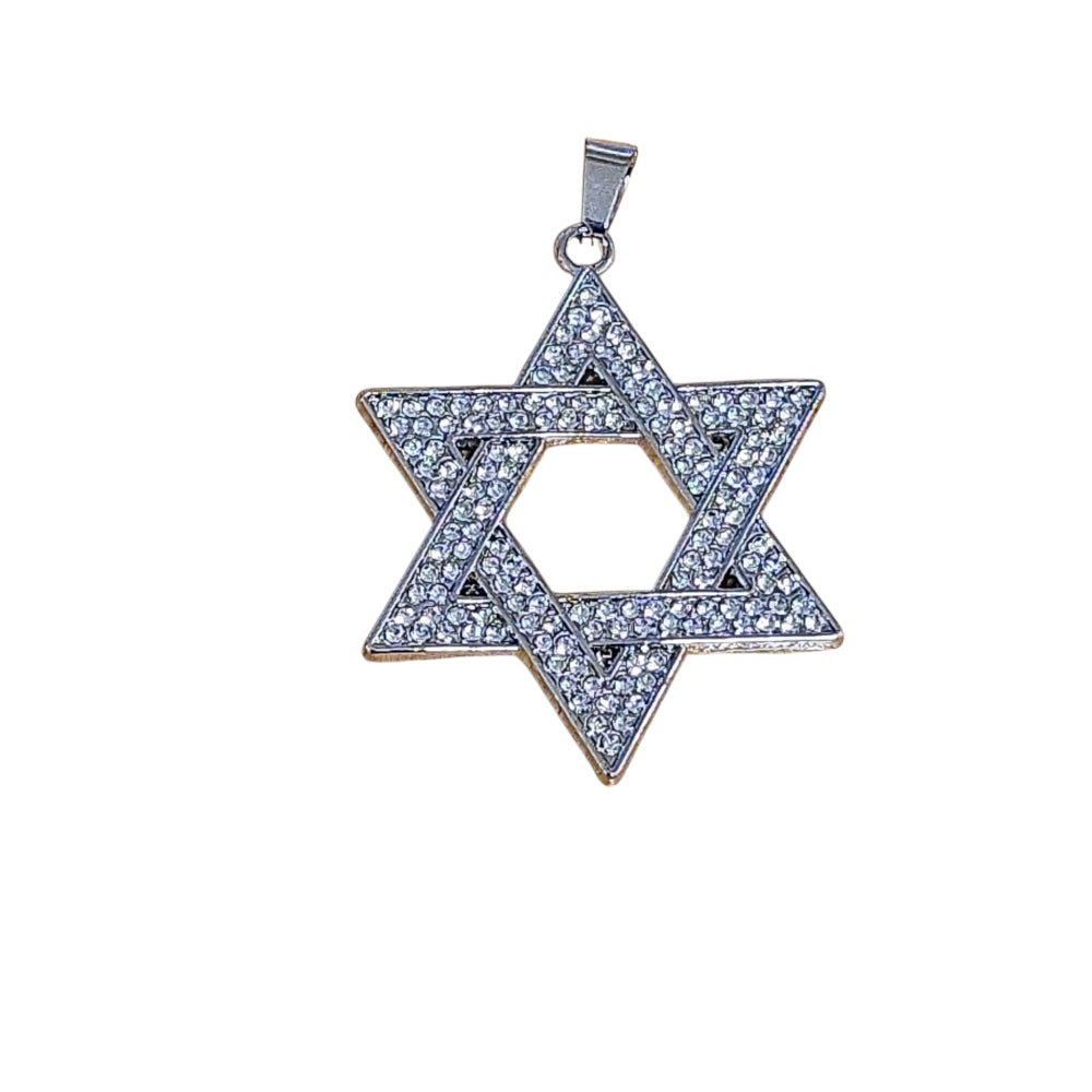 Silverfärgat halsband med Davidsstjärna