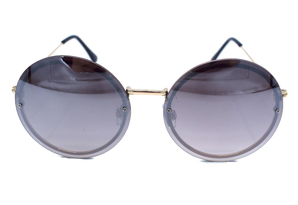 Silver runda solglasögon - Rocky –  produktbild – Hiprock